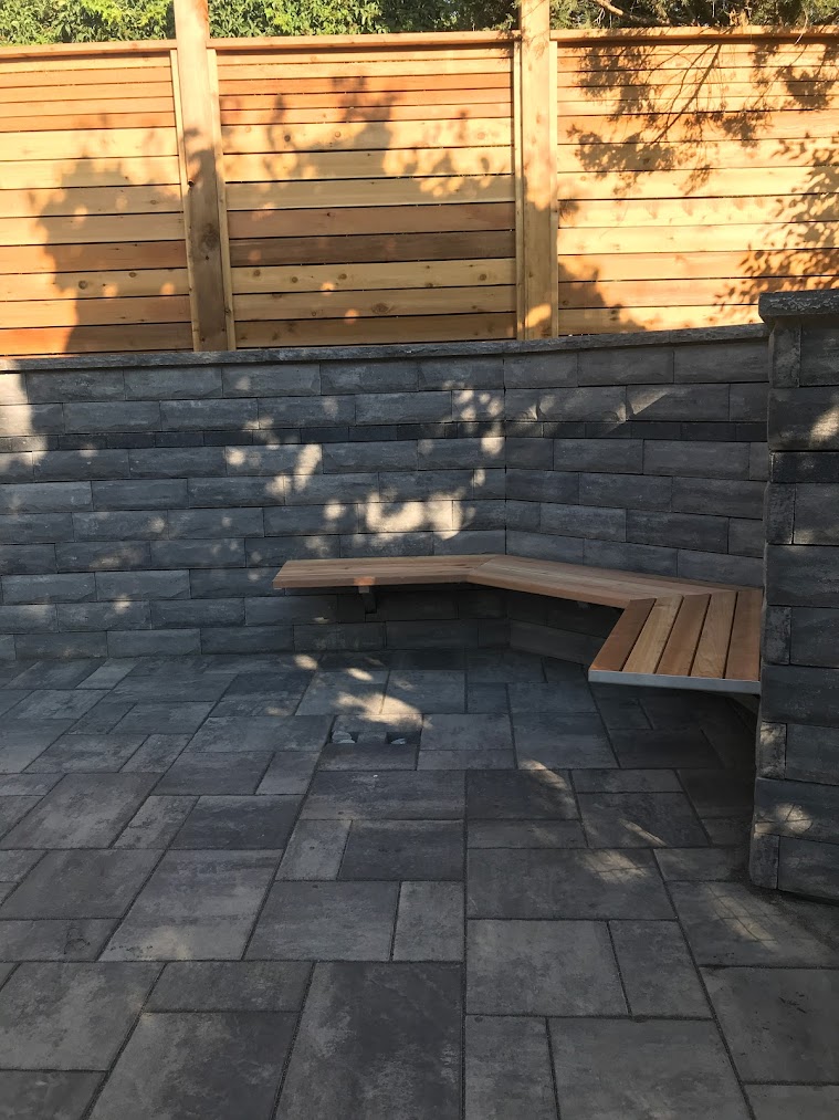 Backyard bench and seating Seven Stones Landscape